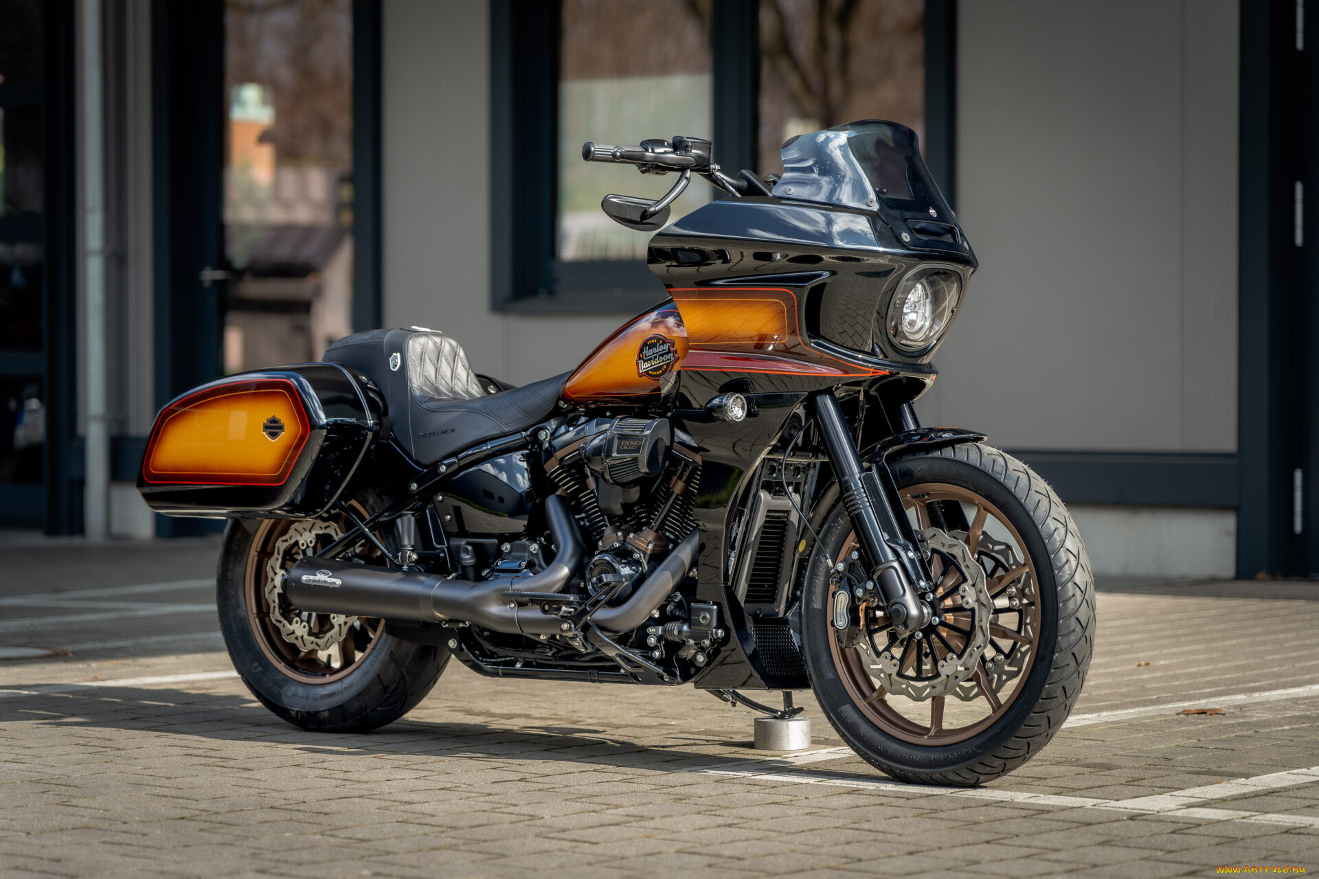 , harley-davidson, softail, low, rider, st, customized, custombike, rockstar